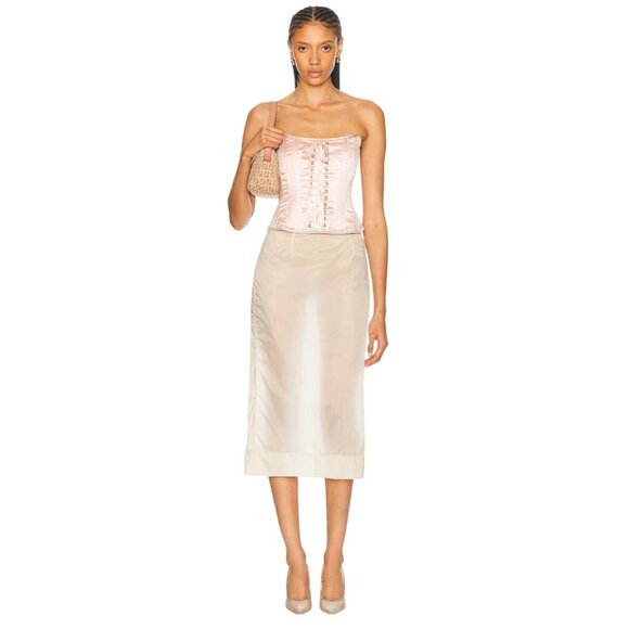 LoveShackFancy Lucarelli Top in Pink Pearl 2 New Womens Corset Strapless - Picture 4 of 14